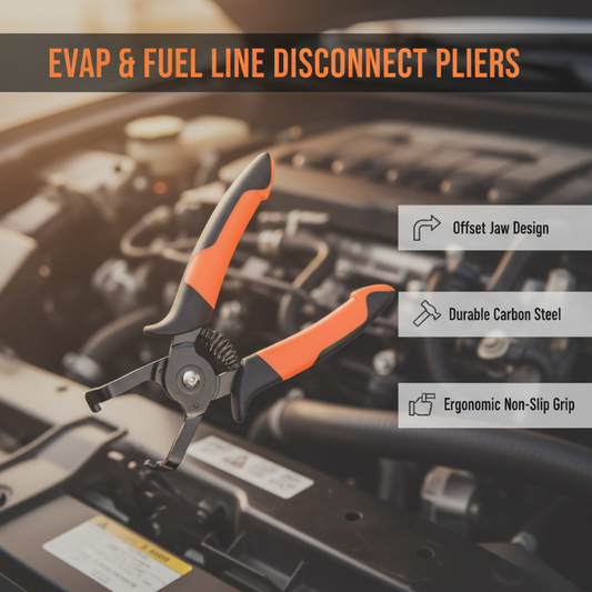 🔧 Fuel Line Disconnect Pliers: Dual-Angle Jaw, Spring-Loaded, Carbon Steel