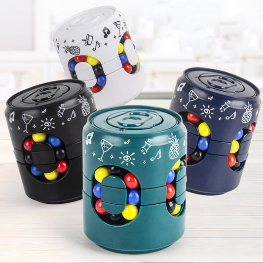 🥤 2-in-1 Soda Can Fidget Spinner: Rotating Bean Puzzle, Smooth Spin, ABS, Stress Relief Toy