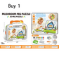 🍄 3D Mushroom Peg Puzzle: 492 Pieces, 8 Colors, Travel Case, Fine Motor Skills, Ages 3+