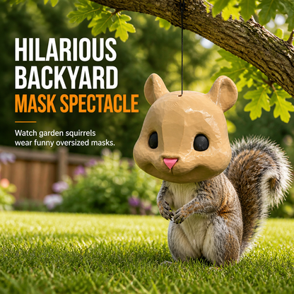 🐿️ 3D Printed Squirrel Head Feeder: Hilarious Backyard Spectacle, Weatherproof, Easy to Hang