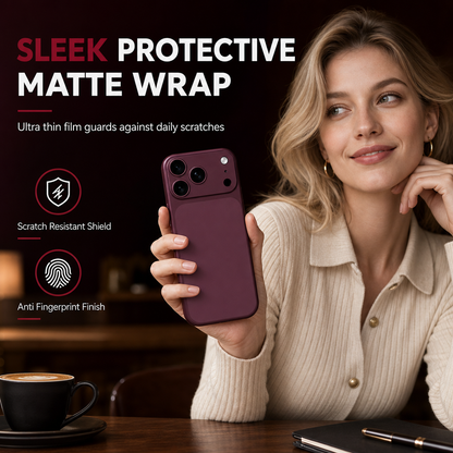 📱 Matte Phone Back Skin: Ultra-Thin 7g, Scratch-Resistant, Anti-Fingerprint, Full-Wrap