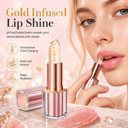 🌸 Temperature Activated Pink Lipstick: Gold Infused, Aloe & Honey, Deep Hydration, 3.5g