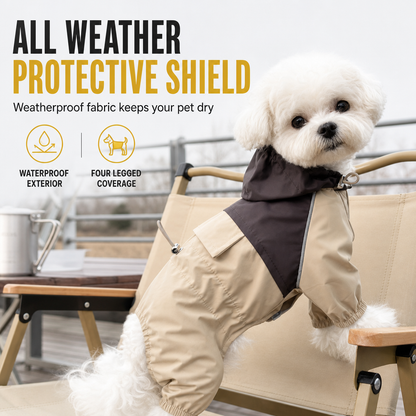 🐕 Pet Raincoat: All-Weather Protection, Waterproof, Windproof, Four-Leg Design, Reflective, Sizes S-2XL