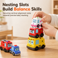 🚂 Magnetic Crawling Toy Train: Interactive Sounds & Lights, Nesting Slots, Textured Wheels