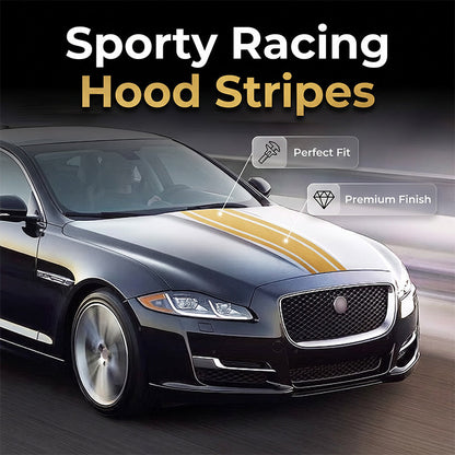 🏁 Racing Hood Stripe Decal: Sporty Look, Weatherproof, Precision Cut, 124.5x22.2cm, 7 Colors
