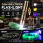 🔦 Jade Identification Flashlight: 3 Light Sources, 365nm UV, Aluminum Alloy, Rechargeable, with Scale
