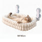 🐱 Foldable Window Cat Hammock: 90° Upward Fold, Heavy-Duty Suction Cups, Soft Fabric