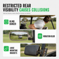 ✨ Universal Golf Cart Mirror: Curved Glass, Heavy-Duty ABS, Anti-Shake Mount, Distortion-Free