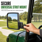 ✨ Universal Golf Cart Mirror: Curved Glass, Heavy-Duty ABS, Anti-Shake Mount, Distortion-Free