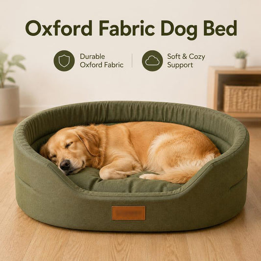 🌿 All-Season Pet Bed with Reversible Cushion: Raised Sides, Non-Slip, Moisture-Resistant