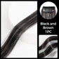 ✨ Clip-In Hair Extensions with Tinsel: Instant Volume & Length, Invisible Clips, 63cm, Synthetic