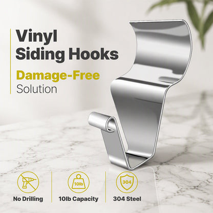 🏠 Vinyl Siding Hooks: No-Hole Installation, 304 Stainless Steel, Rust-Resistant