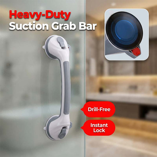 🛁 Suction Grab Bar: No-Drill, Tool-Free, Waterproof, Reusable, for Bathroom & Shower Safety