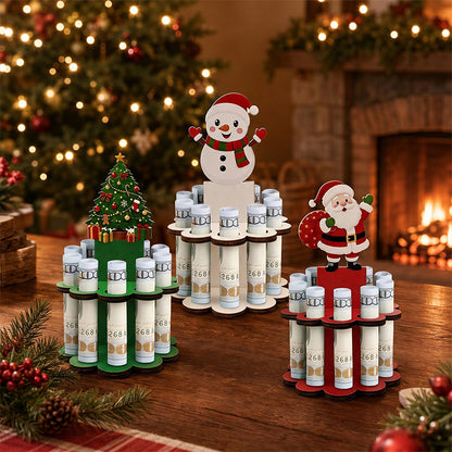 🎄 Christmas Wooden Money Holder: Fun Cash Gift Display, Festive Design, Sturdy Tabletop Ornament