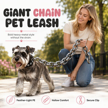🐕 Giant Chain Pet Leash: Lightweight PE, Realistic Iron Look, Comedy Walk