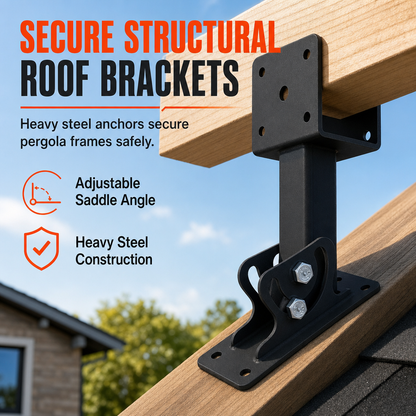 🏠 Heavy-Duty Roof Mounting Bracket: Adjustable Slope, Steel