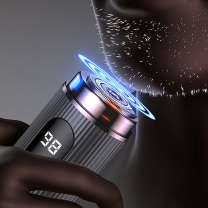 🪒 Mini Travel Shaver: LED Power Display, High-Speed Motor, IPX7 Waterproof, Stainless Steel Blades