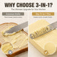 🧈 3-in-1 Butter Knife: Spreader, Serrated Edge & Shredding Holes, 304 Stainless Steel, 16cm