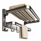 🛁 Double Folding Towel Rack: Vacuum Suction, No Drilling, Space Aluminum, Rustproof, Space-Saving
