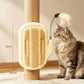 🐱 2-in-1 Cat Groomer & Feather Teaser: Wall-Mounted, Self-Grooming Brush, No Floor Space