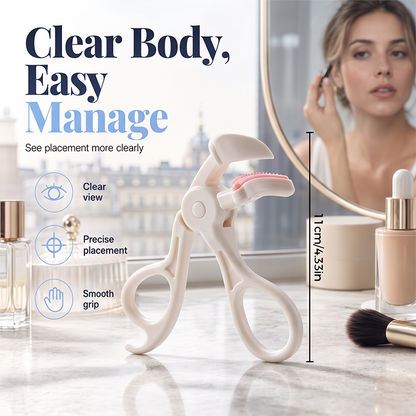 👁️ Eyelash Curler with Built-In Comb: Wide-Angle, Gentle Pad, Ergonomic Handle, Natural Curl