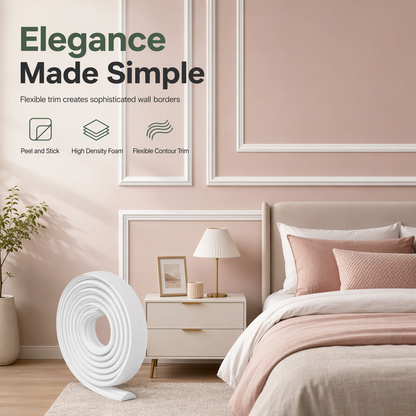 🏠 EVA Self-Adhesive Wall Trim: Peel & Stick, Flexible Foam, No Tools, for Borders & Panels