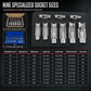 🔧 Flare Nut Socket Set: 9 Sizes 10-22mm, Slip Over Live Wires, Industrial Steel, No Stripping