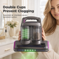 🛏️ Cordless Mattress Vacuum: 15KPa Suction, Green Light Dust Display, Double Cup, Washable