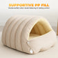 🐾 Plush Pet Cave Bed: Semi-Enclosed, Extra-Thick, Adjustable Privacy, for Warmth & Comfort