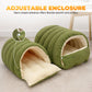 🐾 Plush Pet Cave Bed: Semi-Enclosed, Extra-Thick, Adjustable Privacy, for Warmth & Comfort