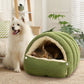 🐾 Plush Pet Cave Bed: Semi-Enclosed, Extra-Thick, Adjustable Privacy, for Warmth & Comfort