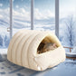 🐾 Plush Pet Cave Bed: Semi-Enclosed, Extra-Thick, Adjustable Privacy, for Warmth & Comfort