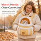 🐱 Warm Fleece Pet Carrier: Hand Pouch, Dual Shoulder Straps, Winter Travel, Cozy & Secure