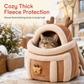 🐱 Warm Fleece Pet Carrier: Hand Pouch, Dual Shoulder Straps, Winter Travel, Cozy & Secure