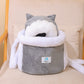 🐱 Warm Fleece Pet Carrier: Hand Pouch, Dual Shoulder Straps, Winter Travel, Cozy & Secure