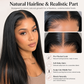 💇 Long Straight Synthetic Wig: Pre-Plucked Hairline, Middle Part, Heat-Resistant, Breathable Cap