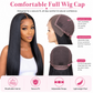 💇 Long Straight Synthetic Wig: Pre-Plucked Hairline, Middle Part, Heat-Resistant, Breathable Cap