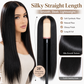 💇 Long Straight Synthetic Wig: Pre-Plucked Hairline, Middle Part, Heat-Resistant, Breathable Cap