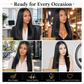 💇 Long Straight Synthetic Wig: Pre-Plucked Hairline, Middle Part, Heat-Resistant, Breathable Cap
