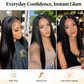 💇 Long Straight Synthetic Wig: Pre-Plucked Hairline, Middle Part, Heat-Resistant, Breathable Cap