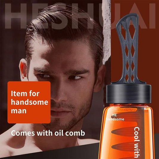 💈 2-in-1 Oily Hair Styling Comb & 280ml Gel: Moisturizing, Non-Greasy, Strong Hold, No Residue