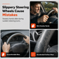 🚗 Steering Wheel Cover: Non-Slip Leather, Hexagonal Grip, Palm Massage, 15" Universal