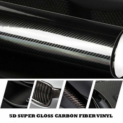 🚗 Carbon Fiber Vinyl Wrap: Air Release, Realistic Texture, Weather-Resistant, for Car & Motorcycle