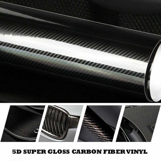 🚗 Carbon Fiber Vinyl Wrap: Air Release, Realistic Texture, Weather-Resistant, for Car & Motorcycle