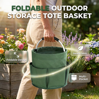 🌳 Foldable Storage Basket with Pockets – 50% OFF! Premium fabric, easy collapse design, 28x28cm – organise garden tools, snacks & essentials. 🌟