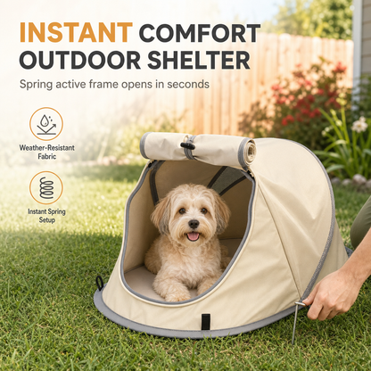 ⛺ Pet Outdoor Tent: One-Second Spring Opening, Scratch-Resistant, Portable, for Camping & Grass