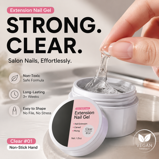 💅 Solid Builder Gel: Mouldable, Non-Flow, for Nail Extensions & 3D Art, 6 Shades, 15ml
