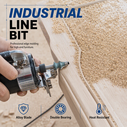 🔧 Woodworking Line Router Bit: Dual Bearing, Tungsten Carbide Tip, for Table & Cabinet Edges