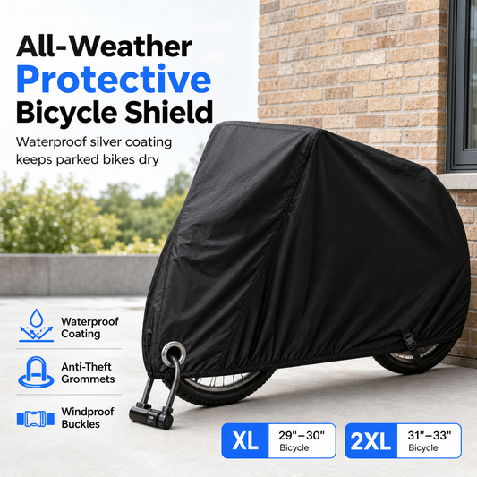 🚲 All-Weather Bike Cover: Waterproof, Silver Coating, Windproof, for Single & Double Bikes