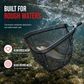 🎣 Telescopic Landing Net: Foldable Aluminium Handle, Rubberised Mesh, Heavy Catch Support